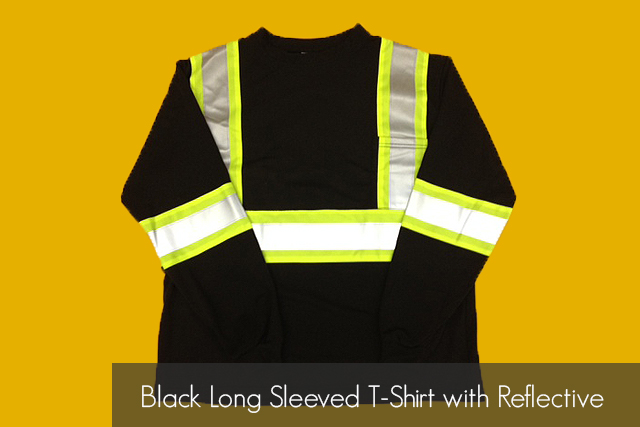 Black Long Sleeved T-Shirt with Reflective