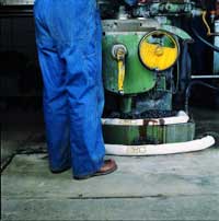 Machine dirty with particulate & Machine clean with sock