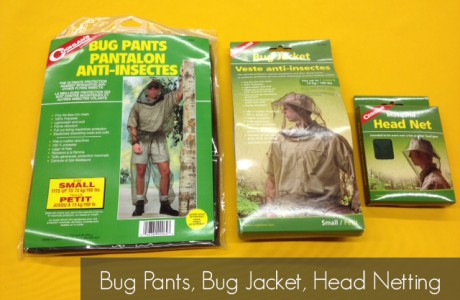 <strong>Part Number</strong>
Bug Pants (small) – 0064
Bug Jacket (small) – 0055
Mosquito Head Net – 8941
<strong>CONTENTS</strong>
Bug Pants (made from 100% polyester mesh. Flame retardant, lightweight and keeps you cool) (S - XL)
Bug Jacket (made from 100% polyester mesh. Flame retardant, lightweight and keeps you cool) (S - XL)
Mosquito Head Net (elasticized at the neck for a snug fit)
Products/Kits displayed may vary slightly than portrayed.