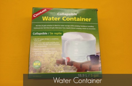 <strong>Part Number</strong>
Collapsible Water Container – 1205
<strong>Contents</strong>
5 Gallon
Convenient on/off spigot is removable, to make it easy to fill
Food approved plastic
BPA Free
Products/Kits displayed may vary slightly than portrayed.
