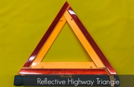 <strong>Part Number</strong>
Reflective Highway Triangle – E-5004
<strong>CONTENTS</strong>
Reflective Highway Triangle with Weighted Base
Folds down to a Compact size for easy storage
Products/Kits displayed may vary slightly than portrayed.