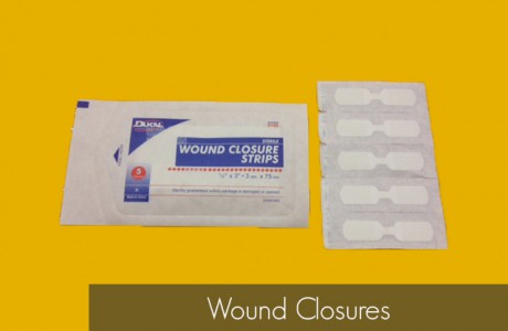<strong>Part Number</strong>
Steri-Strip Wound Closures – 800-R1540
Medium Butterfly Closures – L-12110
<strong>CONTENTS</strong>
Steri-Strip Wound Closures (1/8” x 3”) (50/box) (other sizes available)
Medium Butterfly Closures (100/box) (other size available)
Products/Kits displayed may vary slightly than portrayed.